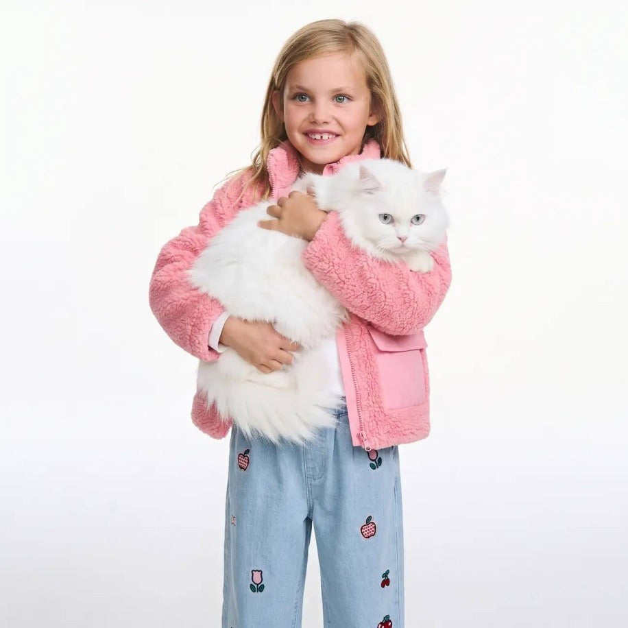 LA'CİEL PARİS PEMBE PELUŞ CEKET - Lilou's Kids Fashion