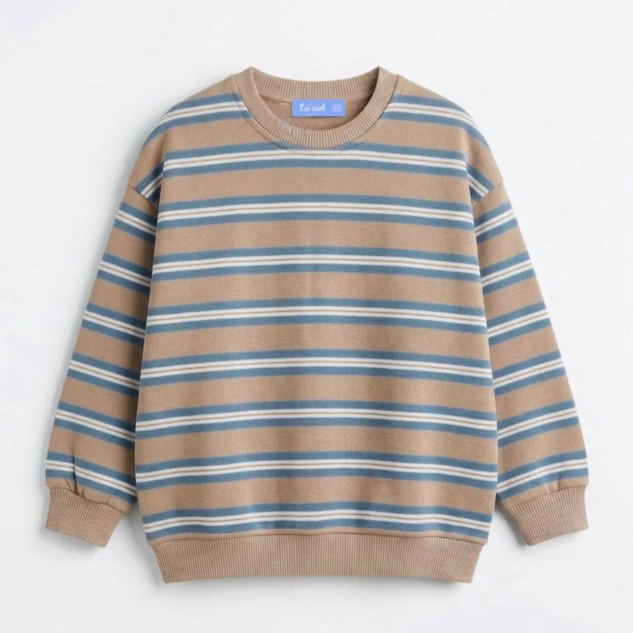 LA'CİEL MAVİ ÇİZGİLİ SWEATSHİRT - Lilou's Kids Fashion