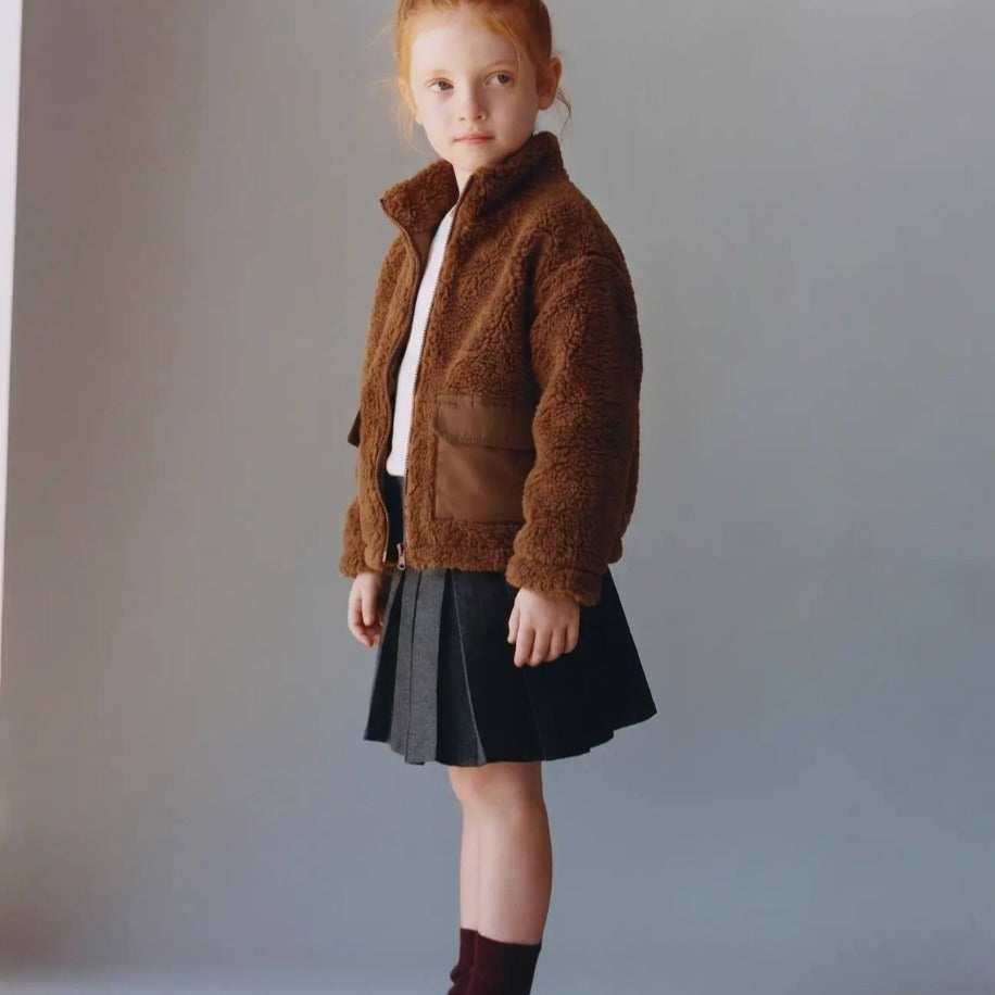 LA'CİEL PARİS KAHVERENGİ PELUŞ CEKET - Lilou's Kids Fashion