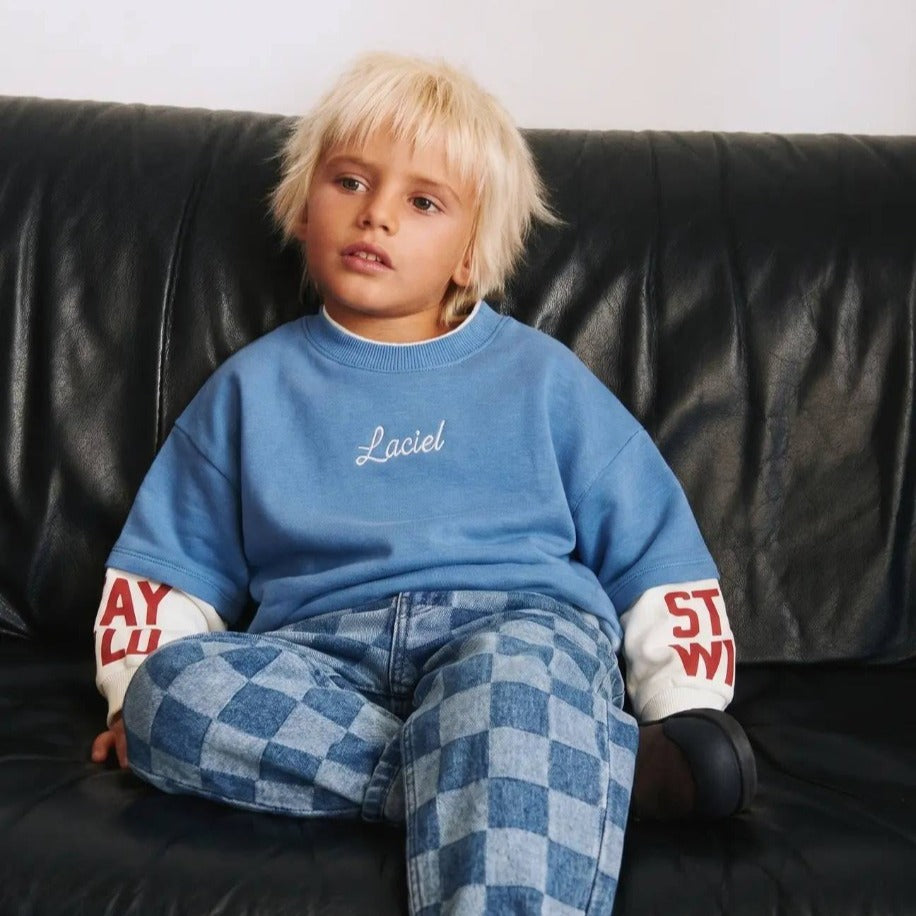 LA'CİEL PARİS MAVİ ÇİFT KOL SWEATSHİRT - Lilou's Kids Fashion