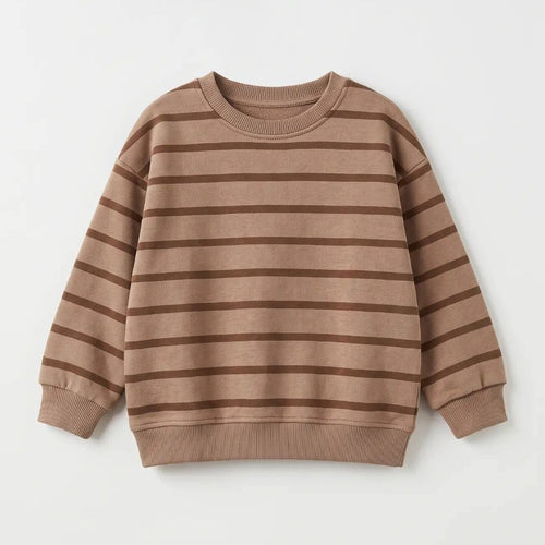 LA'CİEL KAHVERENGİ ÇİZGİLİ SWEATSHİRT - Lilou's Kids Fashion