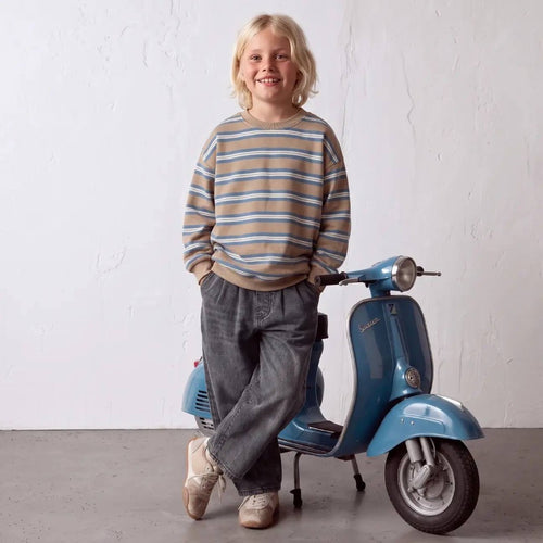 LA'CİEL MAVİ ÇİZGİLİ SWEATSHİRT - Lilou's Kids Fashion