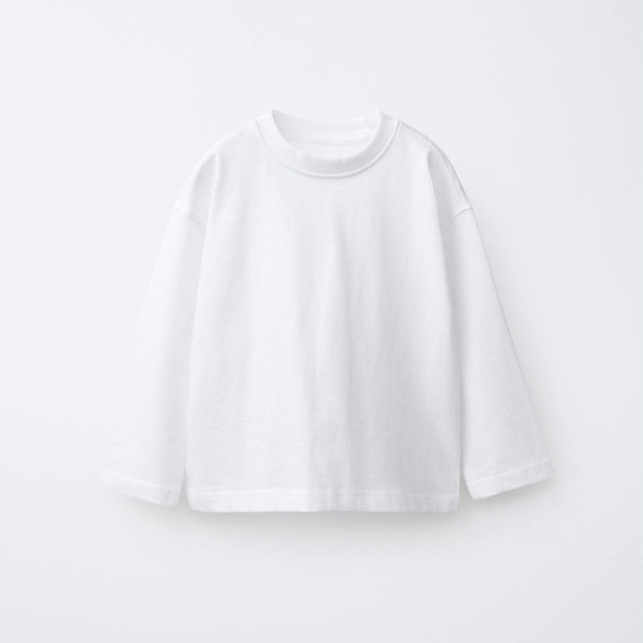 BEYAZ UZUN KOL OVERSİZE TSHİRT - Lilou's Kids Fashion